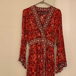 Boho high-low split front dress from Lulu’s!